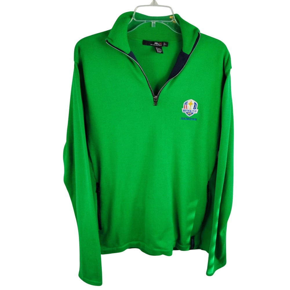 RLX Ralph Lauren Ryder Cup 2016 Hazeltine Quarter‎ Zip Men Large Green Pullover